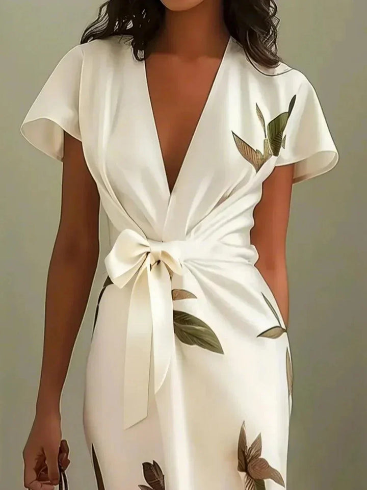 Women's Floral Wrap Midi Dress