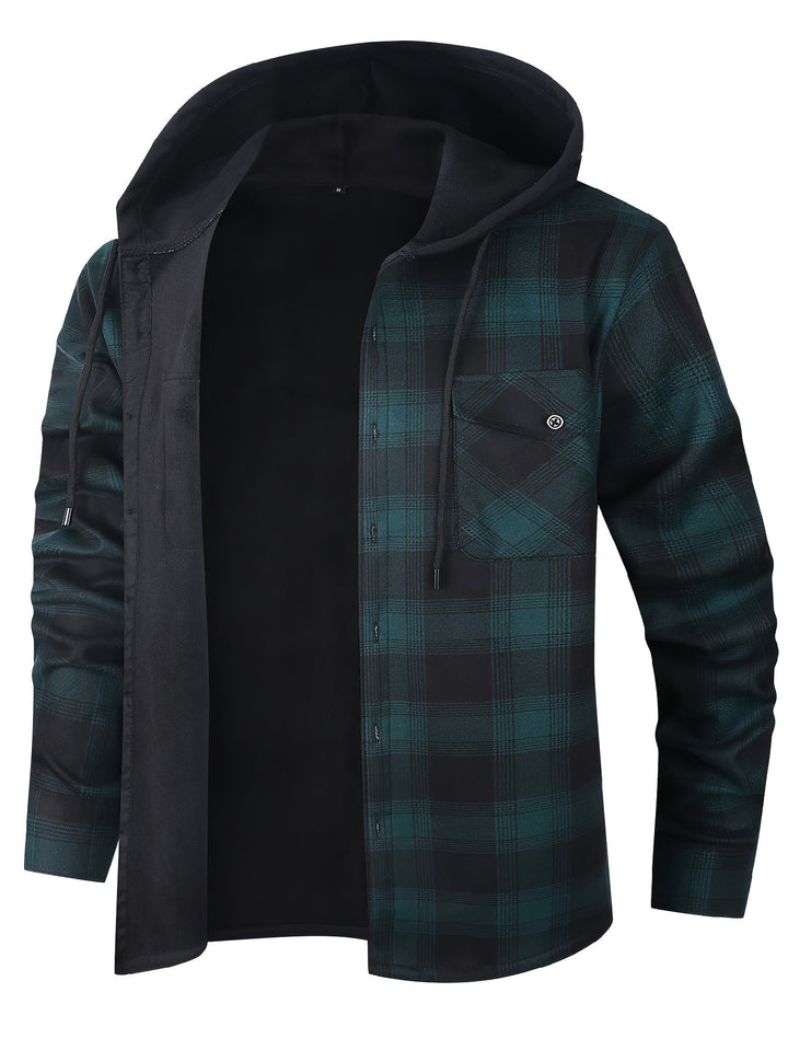 Emmett | Men's Lined Plaid Hooded Shirt Jacket