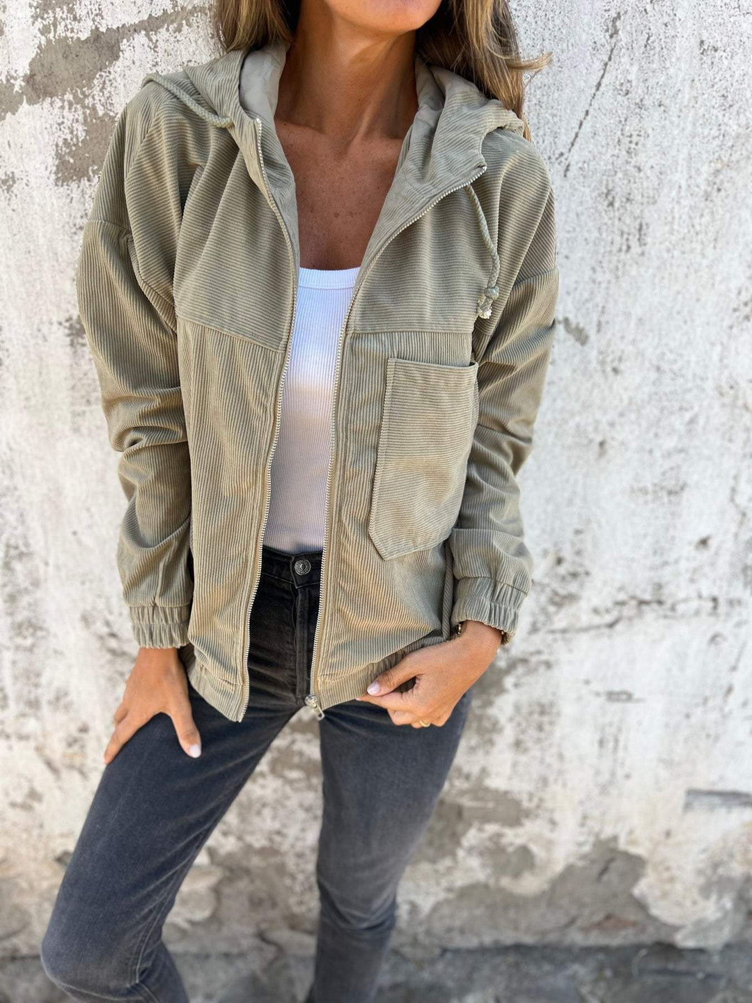 Nina | Women's Cotton Zip-Up Hooded Jacket