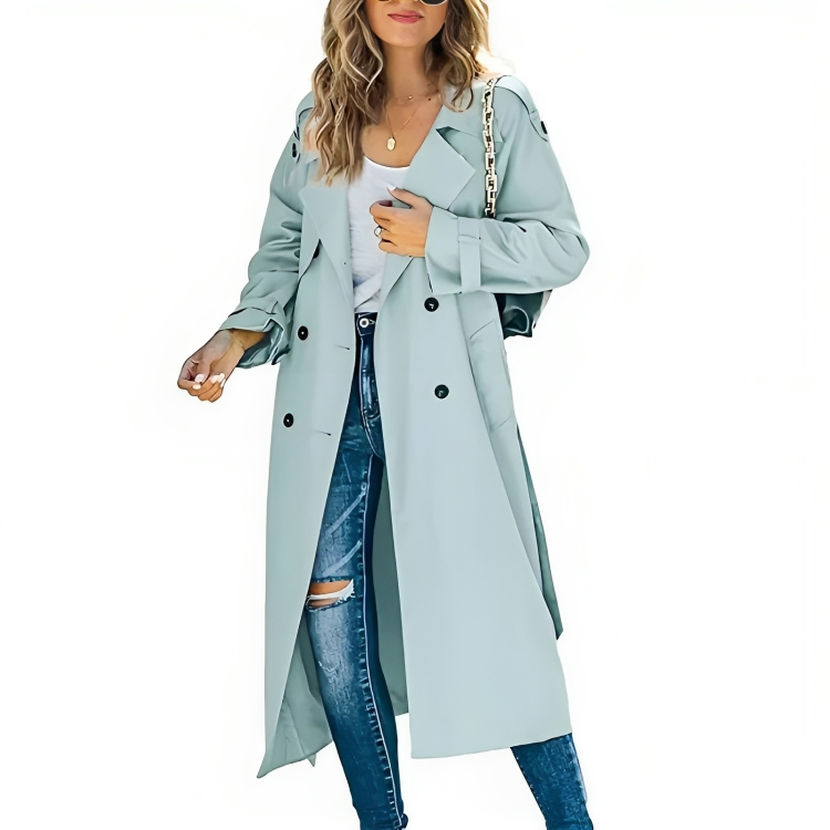 Primrose | Women's Long Double-Breasted Trench Coat