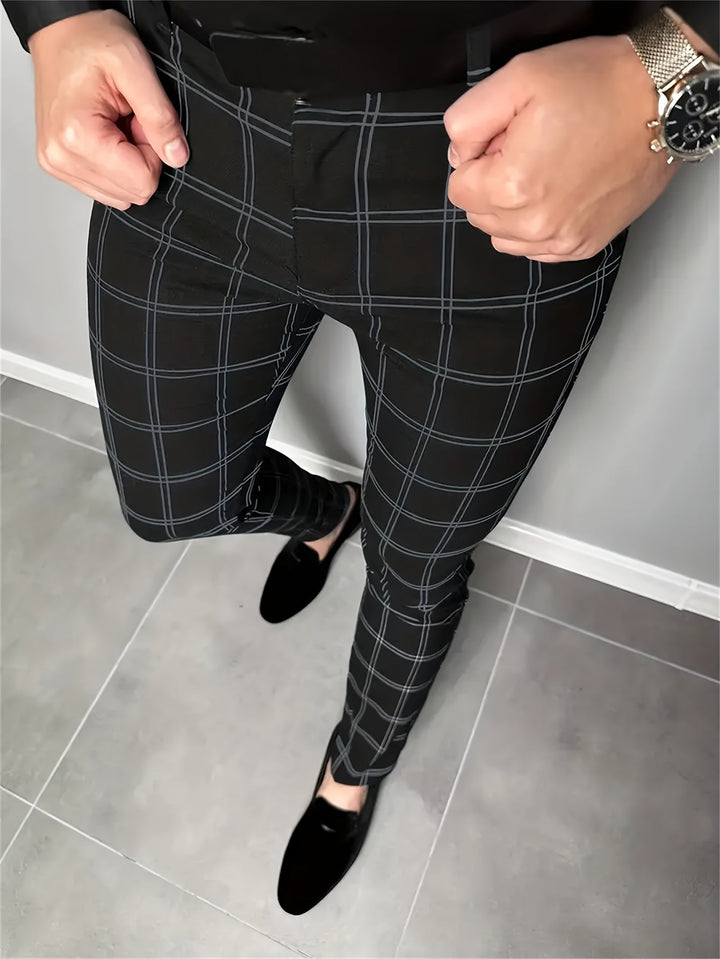 Cormac | Men's Slim Fit Checked Trousers