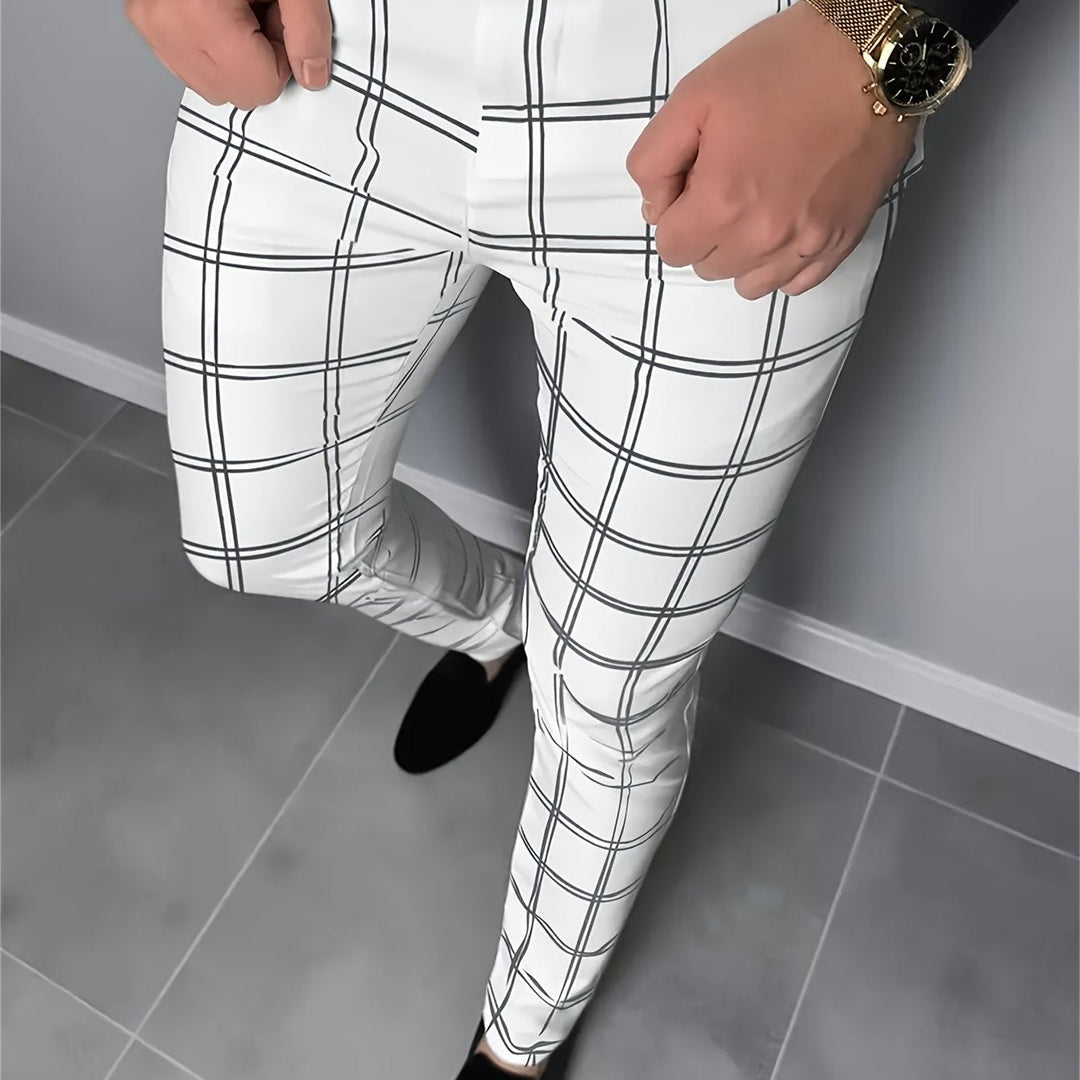 Cormac | Men's Slim Fit Checked Trousers