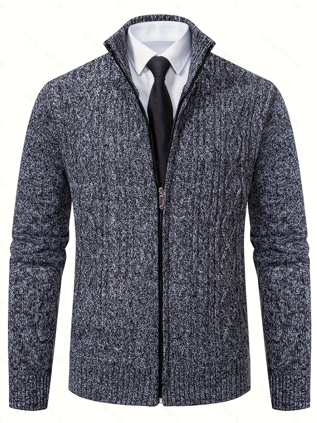Nolan | Men's Textured Zip-Up Knit Cardigan