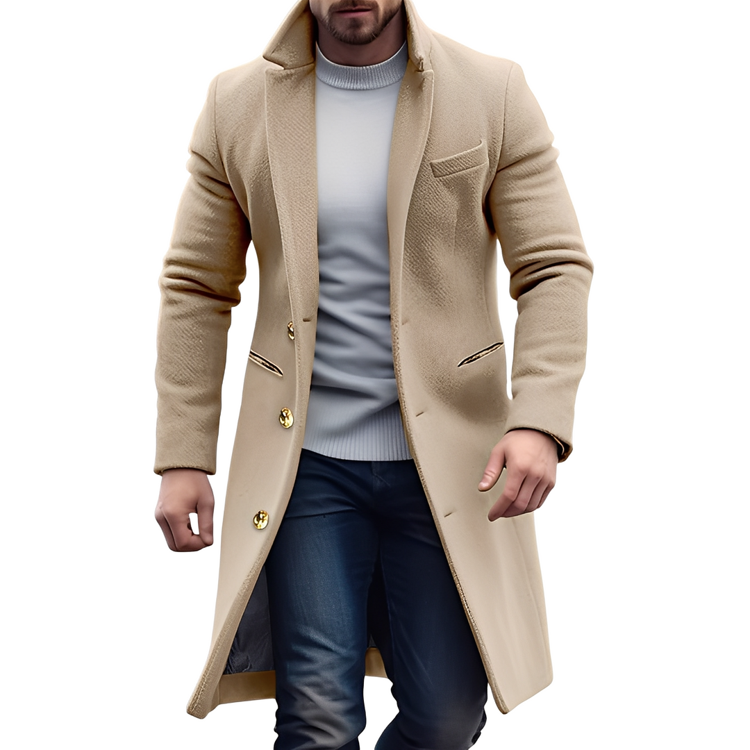 Terence | Men's Double-Breasted Long Overcoat