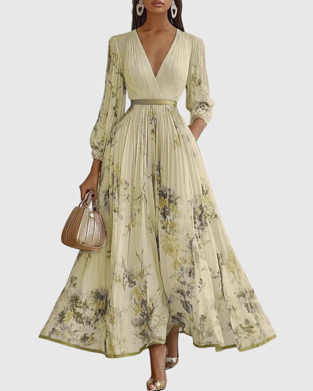 Women's V-Neck Floral Maxi Dress