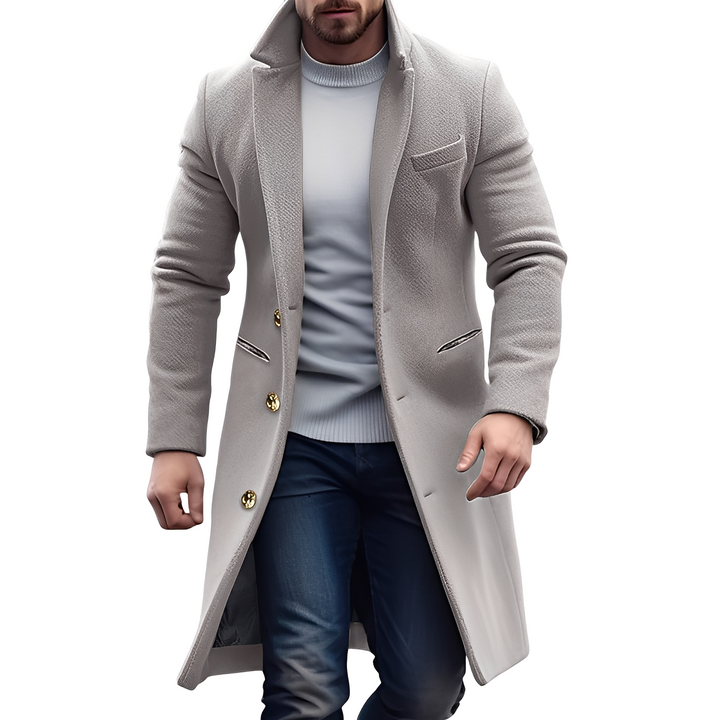 Terence | Men's Double-Breasted Long Overcoat