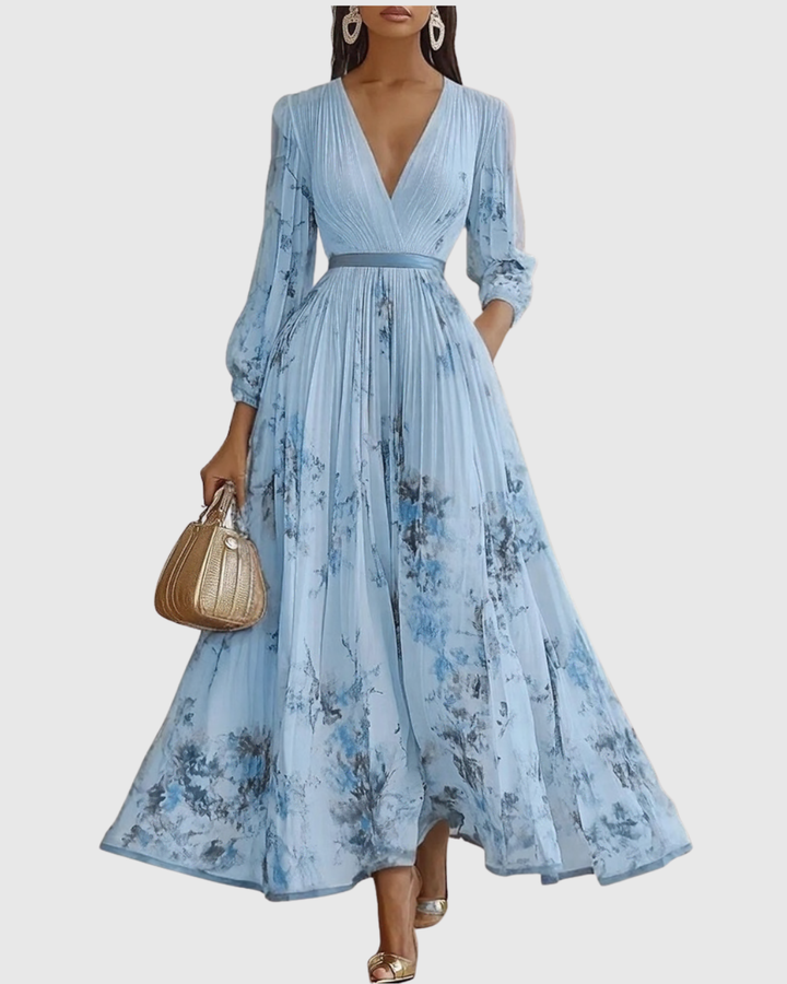 Women's V-Neck Floral Maxi Dress