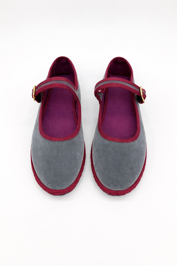 Women's Mary Jane Ballet Flats Buckle Strap Suede