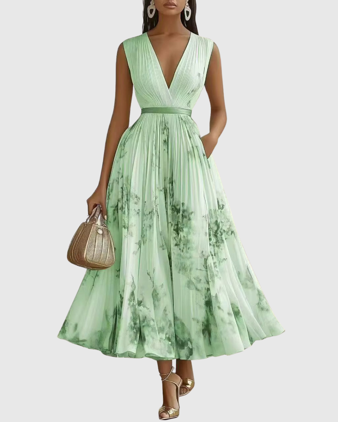 Women's V-Neck Floral Maxi Dress