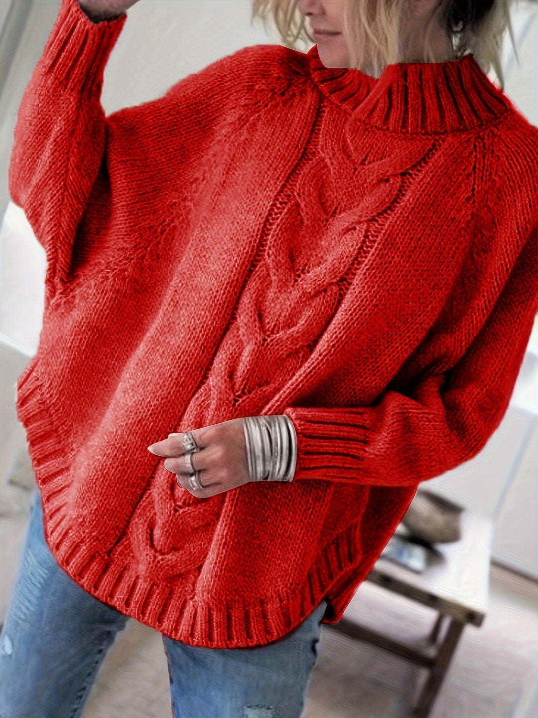 Rhea | Women's Relaxed Fit Cable Knit Jumper