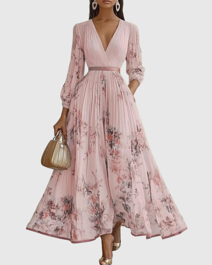 Women's V-Neck Floral Maxi Dress