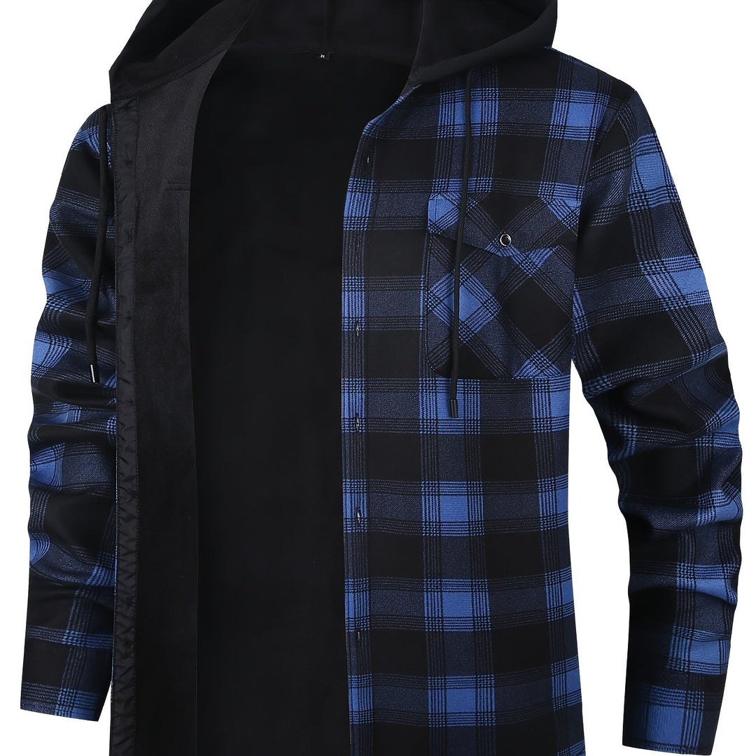 Emmett | Men's Lined Plaid Hooded Shirt Jacket