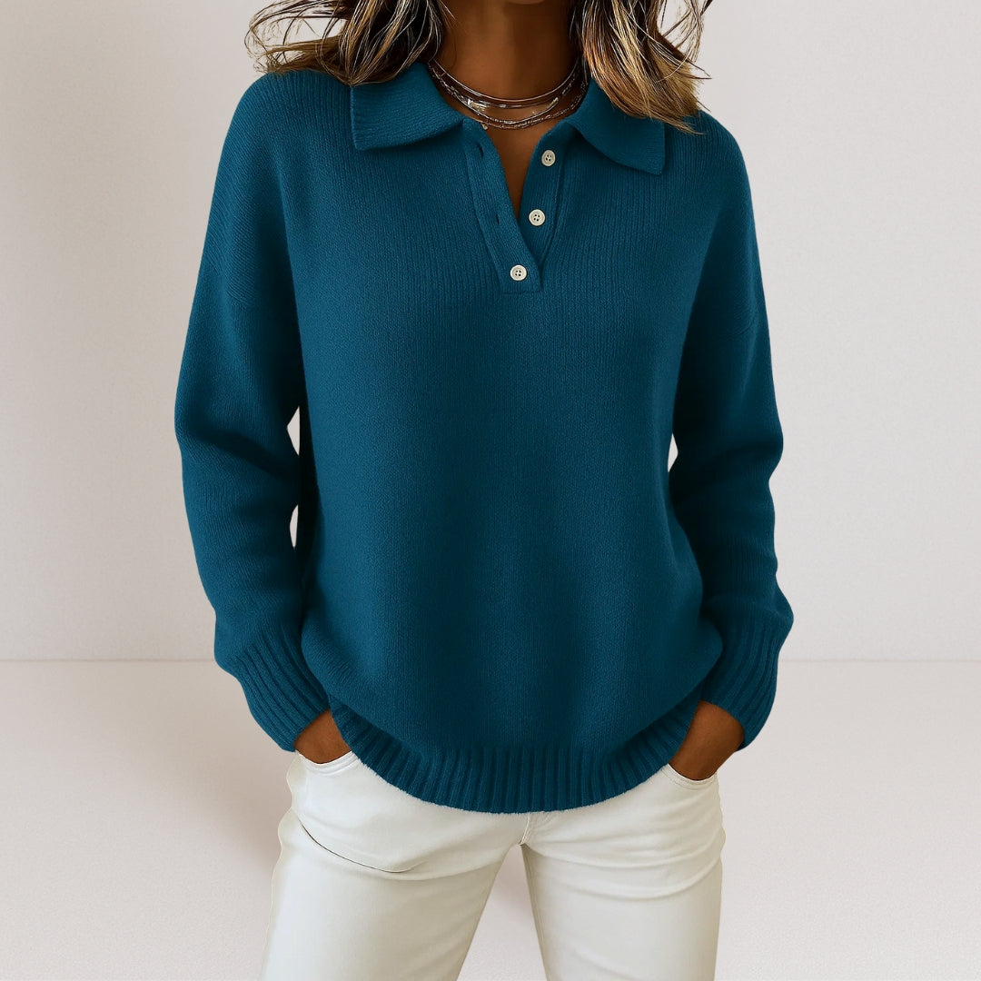 Pearl | Women's Collared Knit Polo Jumper