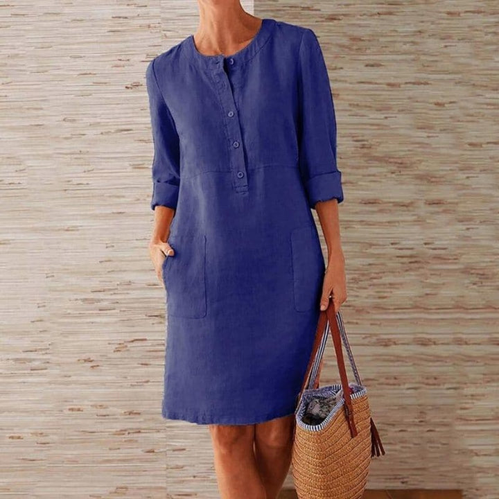Women's Cotton Linen Shift Dress