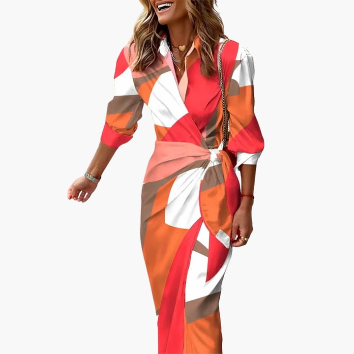 Women's Striped Cotton Wrap Dress