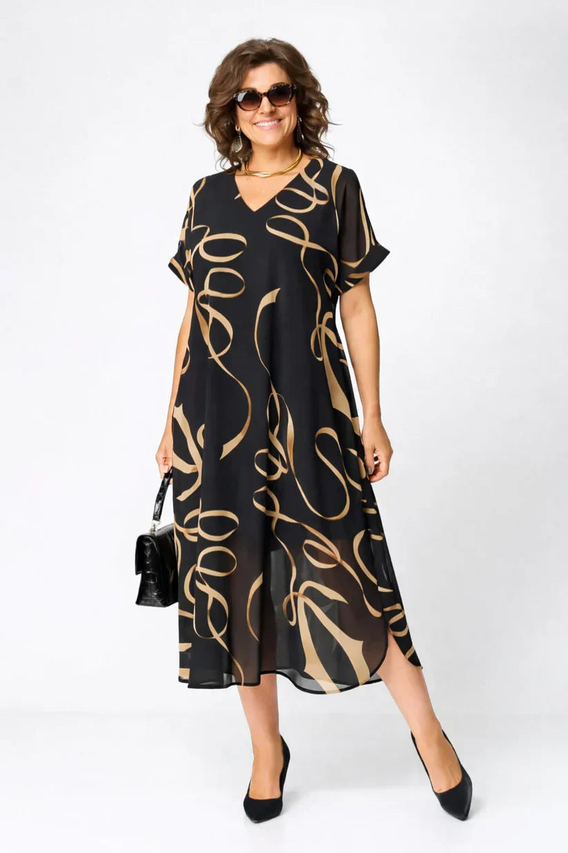 Women's V-Neck Midi Dress