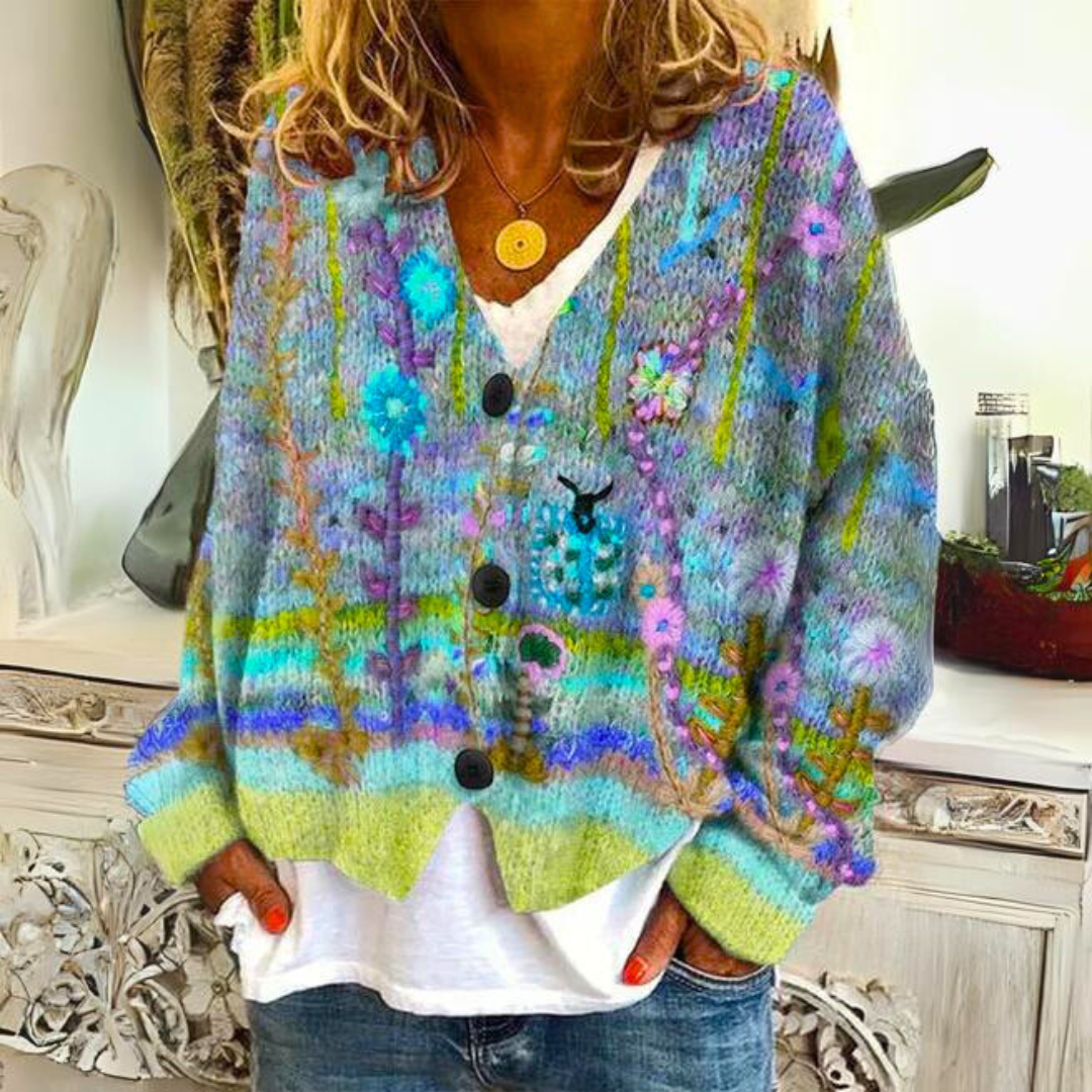 Edith | Women's Printed Knit Cardigan