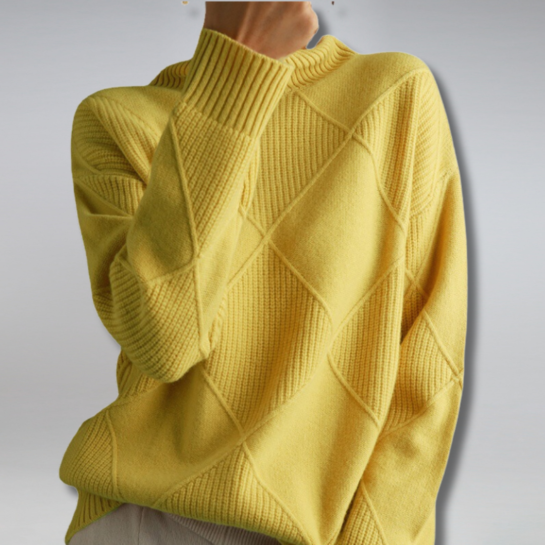 Women's Cashmere Polo Neck Jumper Soft Knit
