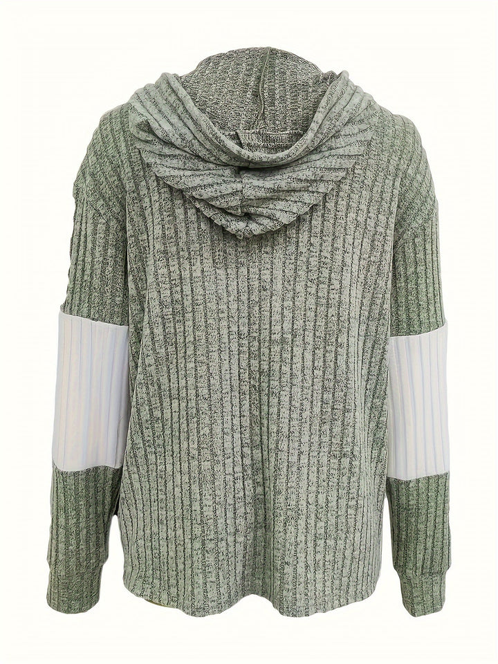 Carmen | Women's Ribbed Colour Block Zip-Up Hoodie