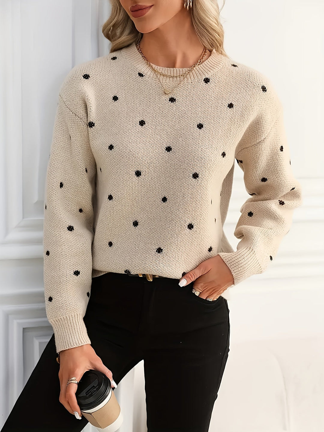 Tilly | Women's Polka Dot Knit Jumper
