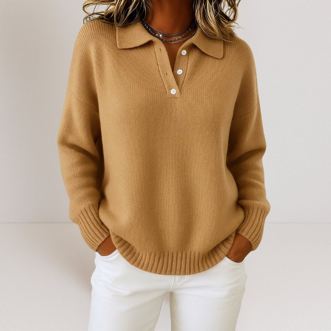 Pearl | Women's Collared Knit Polo Jumper