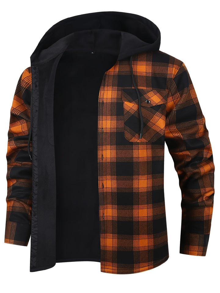 Emmett | Men's Lined Plaid Hooded Shirt Jacket