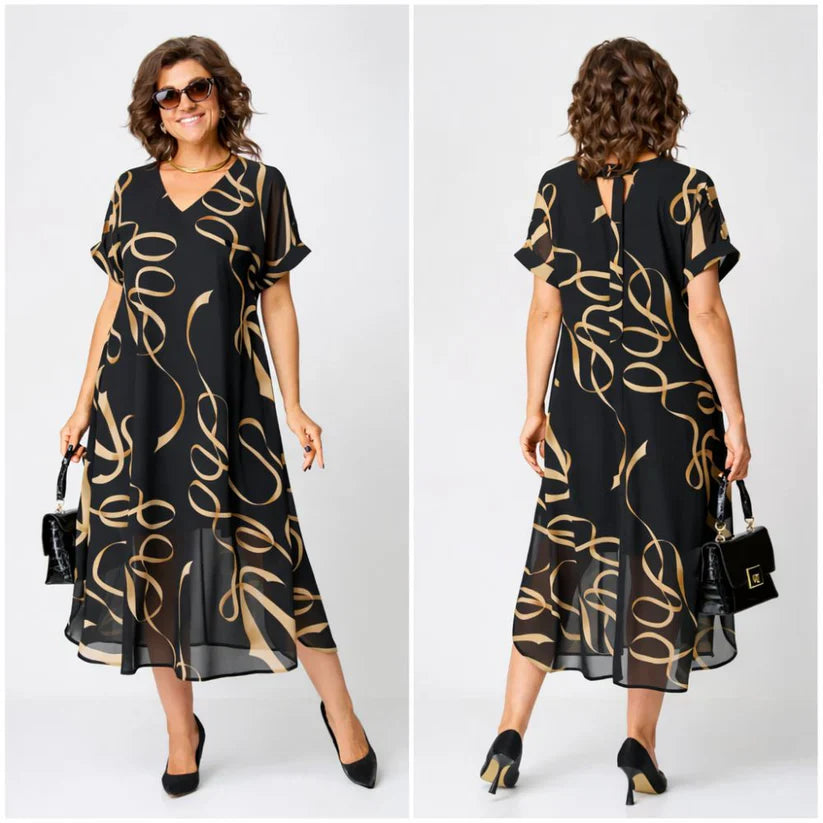 Women's V-Neck Midi Dress