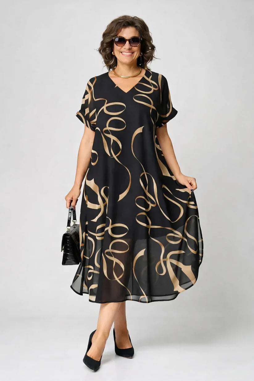 Women's V-Neck Midi Dress