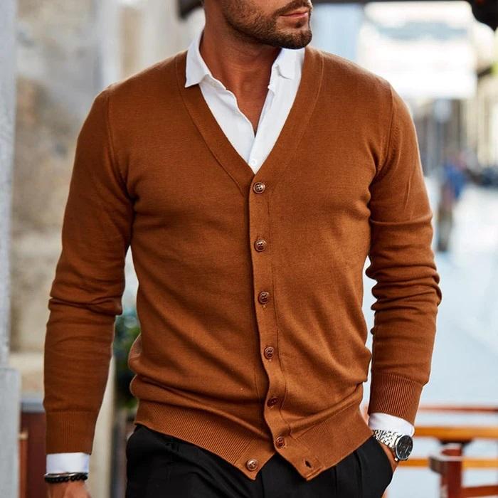 Lawrence | Men's V-Neck Knit Cardigan