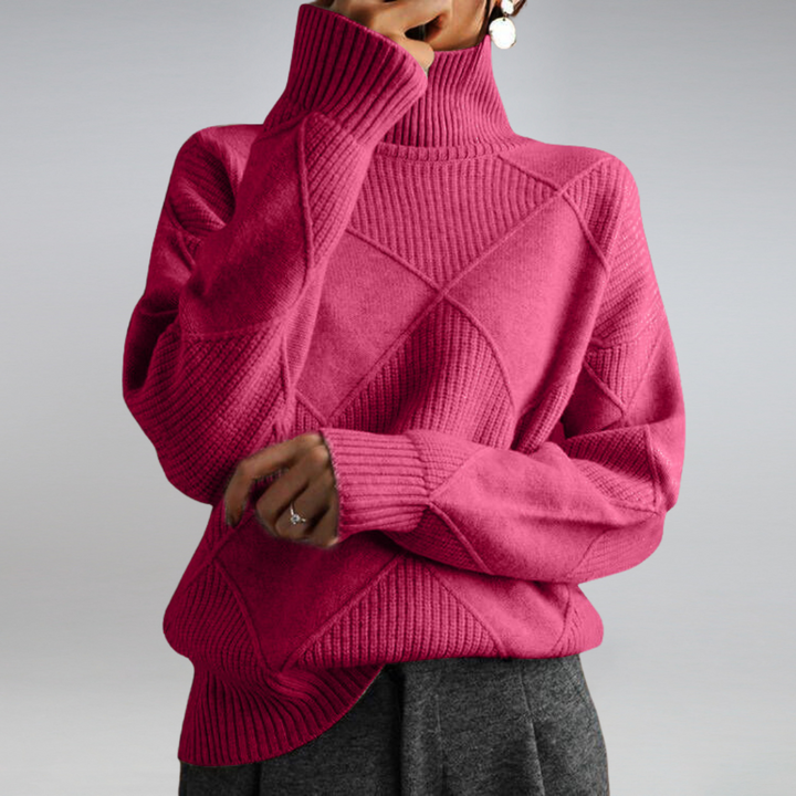 Women's Cashmere Polo Neck Jumper Soft Knit