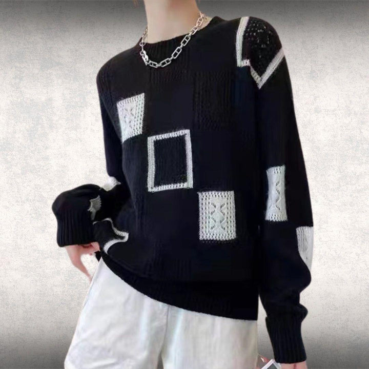 Simone | Women's Cable Knit Patchwork Jumper