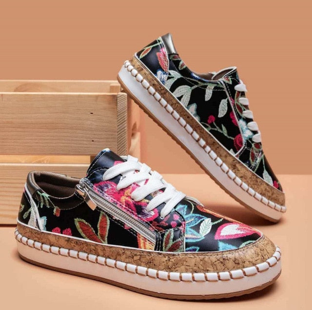 Women's Floral Orthopedic Walking Shoes
