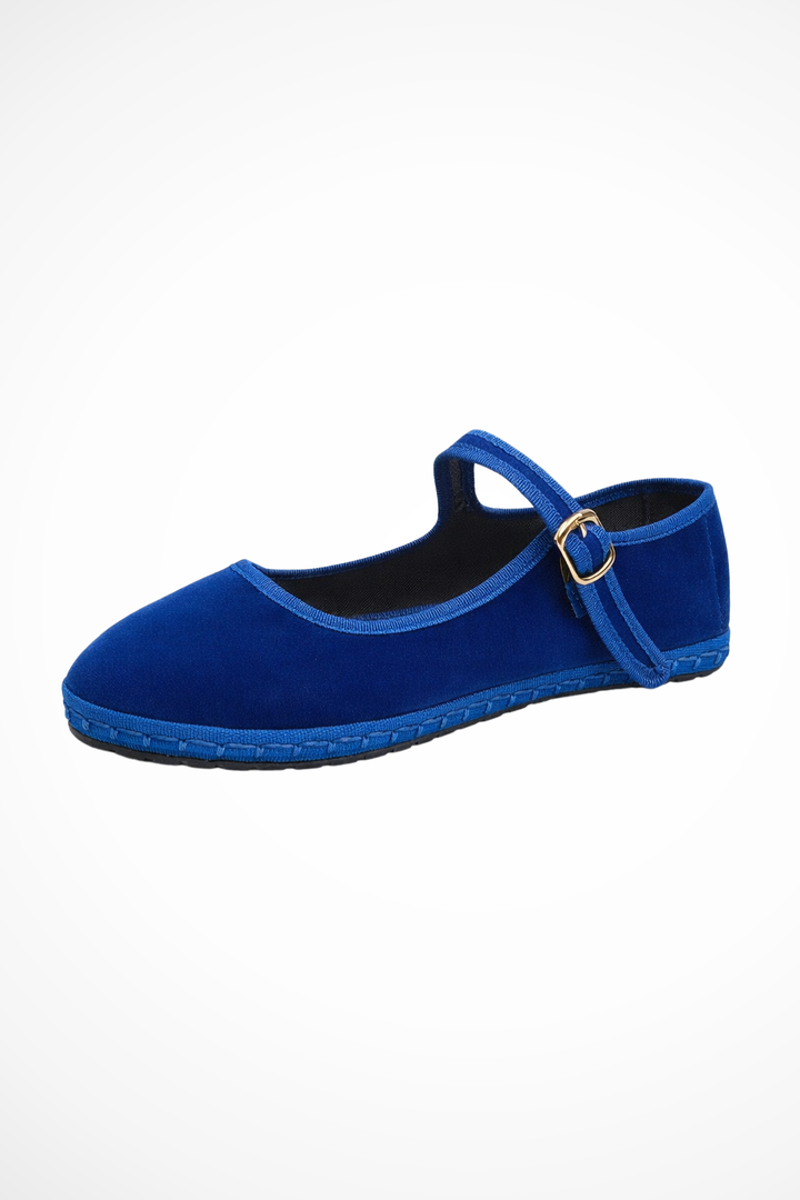 Women's Mary Jane Ballet Flats Buckle Strap Suede