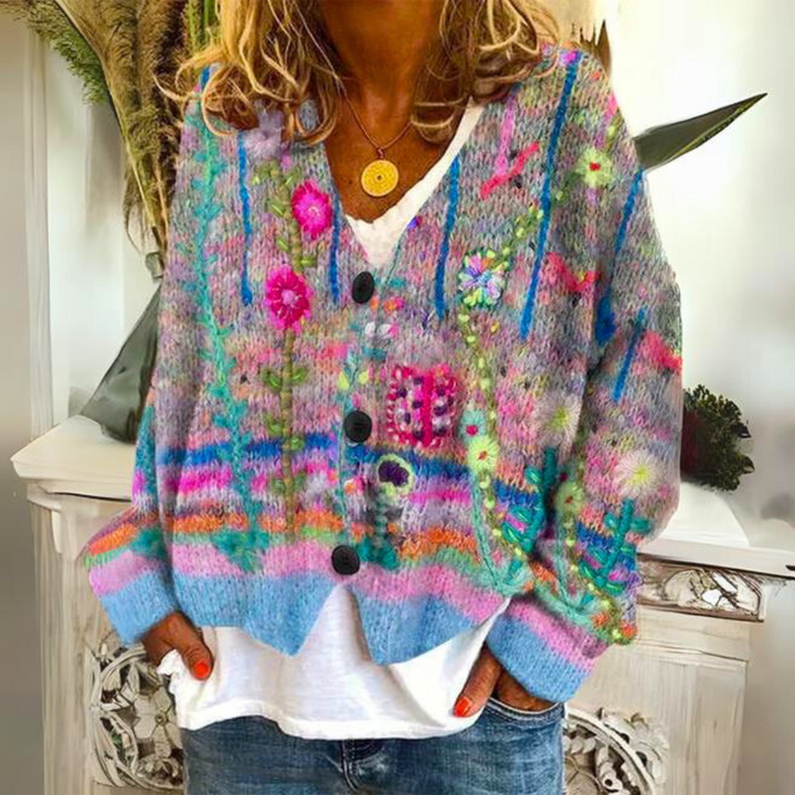 Edith | Women's Printed Knit Cardigan