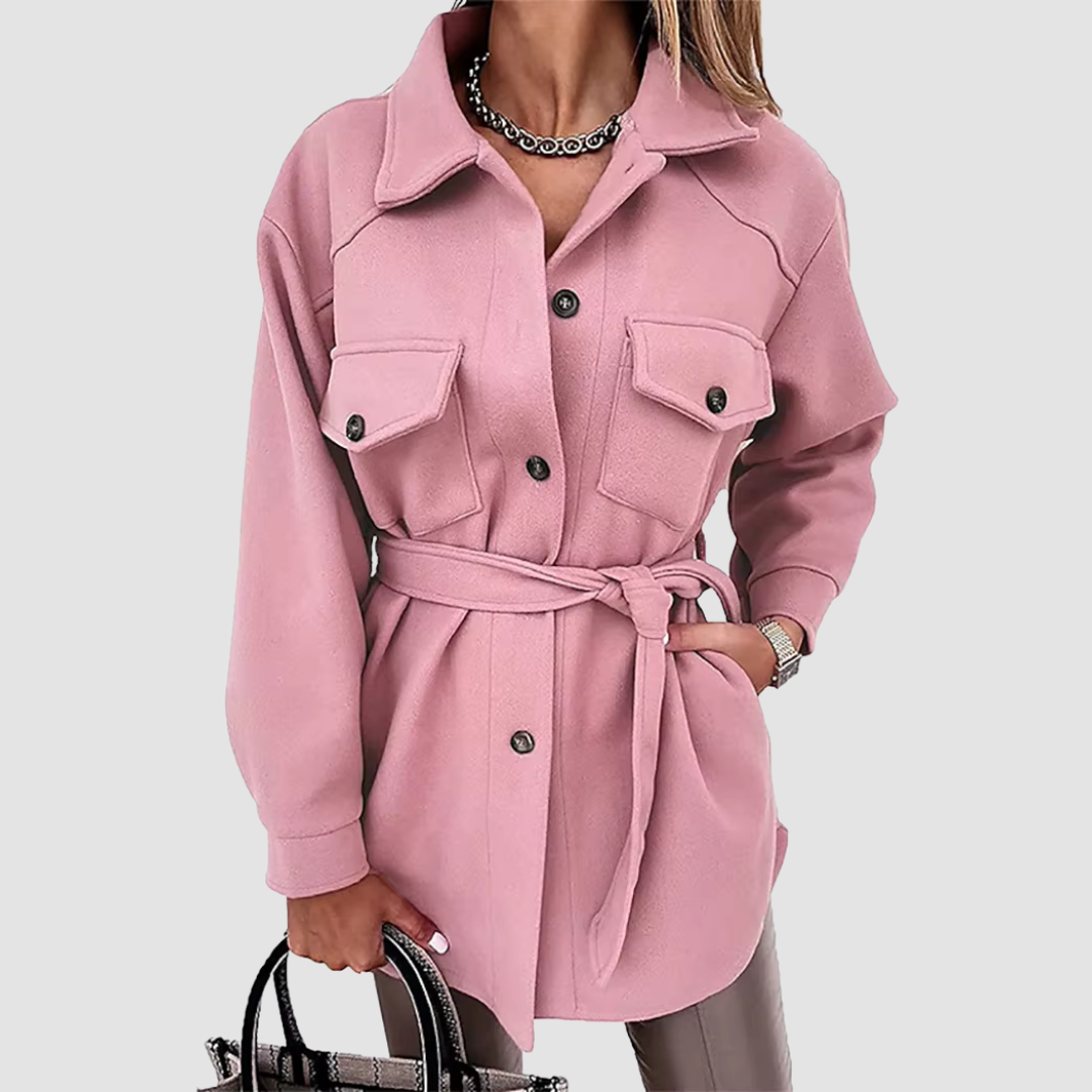 Romilly | Women's Long Belted Shirt Jacket