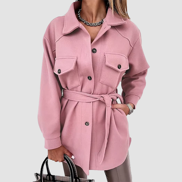 Romilly | Women's Long Belted Shirt Jacket