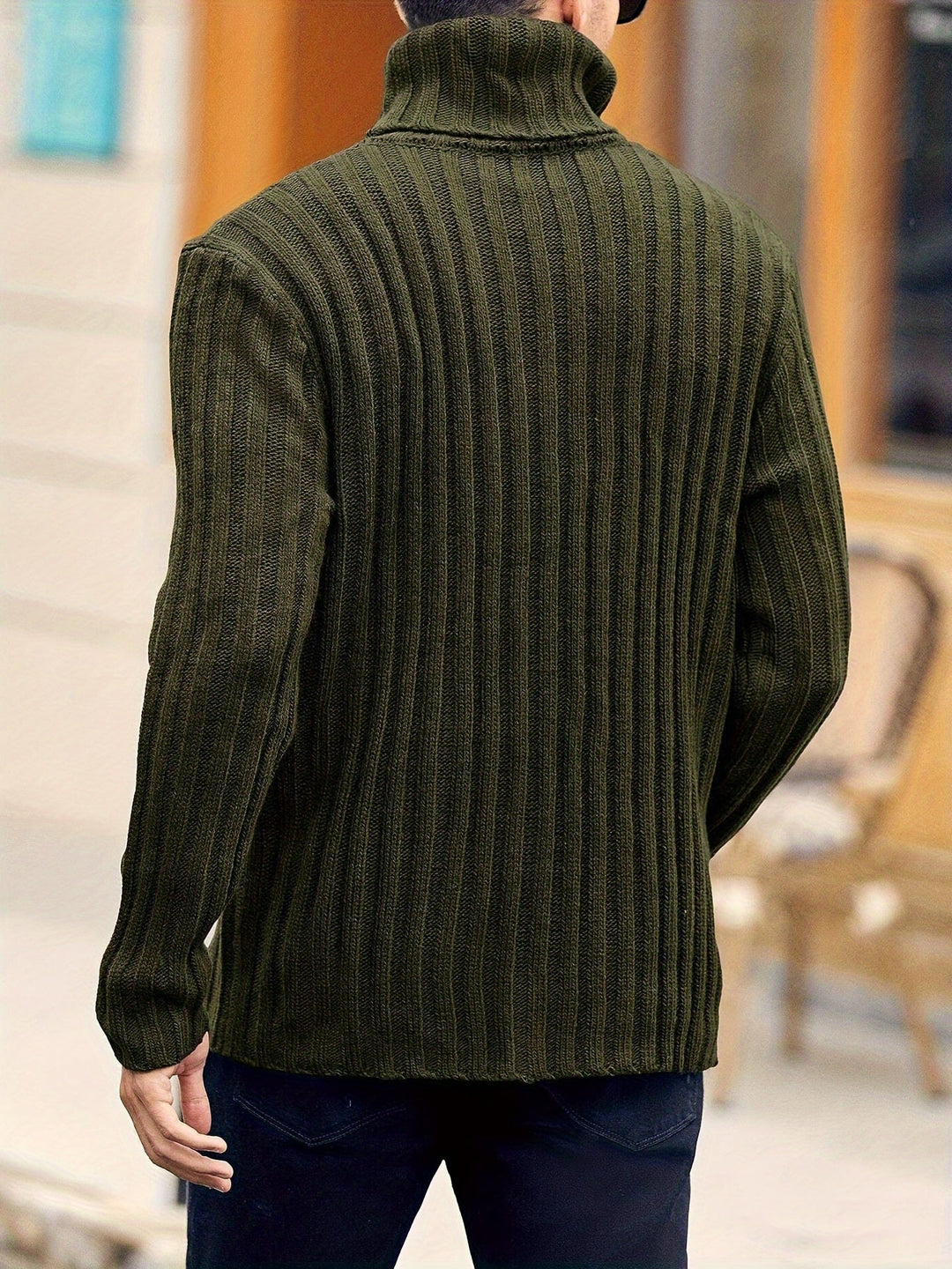 Dexter | Men's Ribbed High Neck Knit Jumper