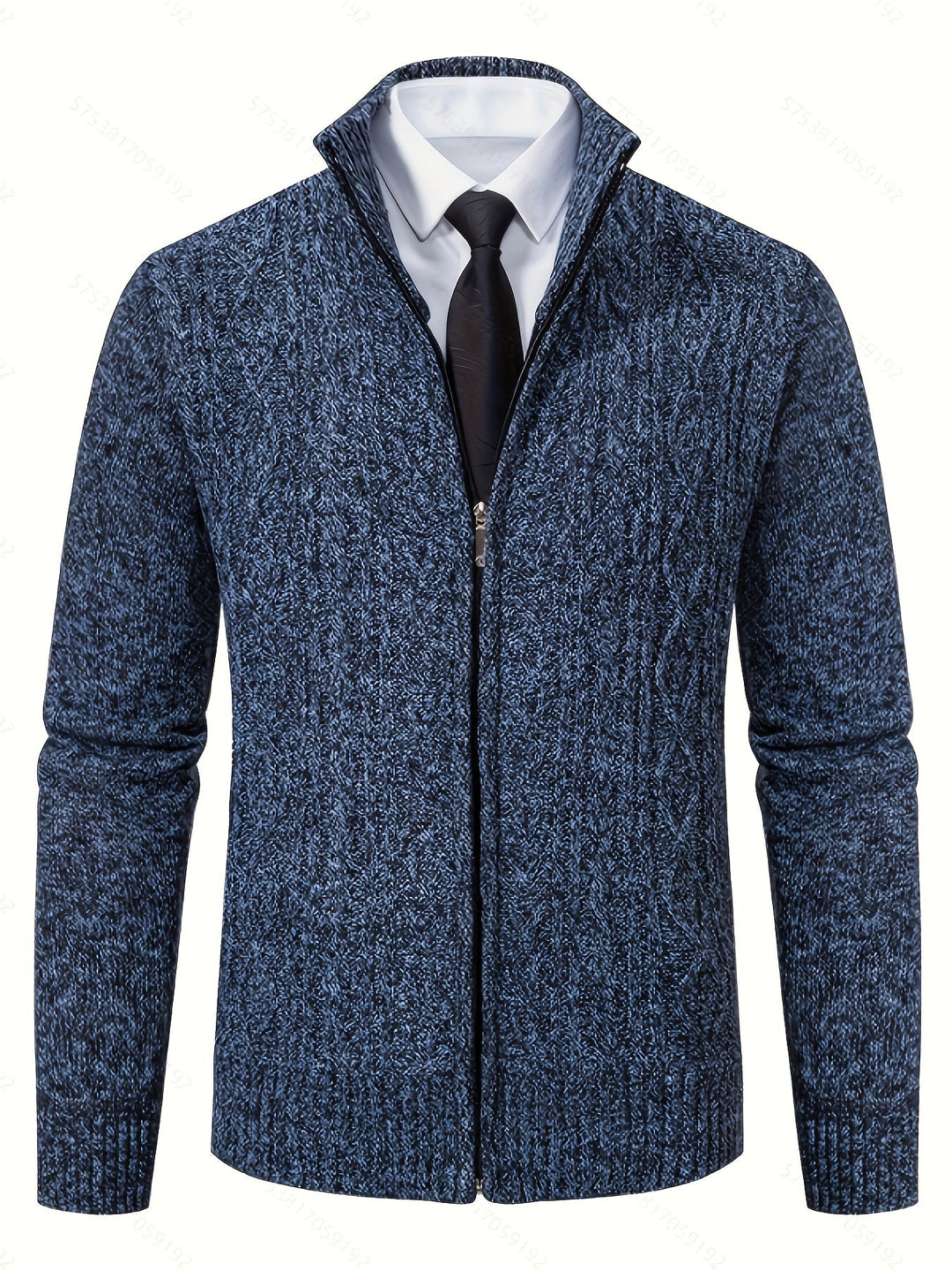 Nolan | Men's Textured Zip-Up Knit Cardigan