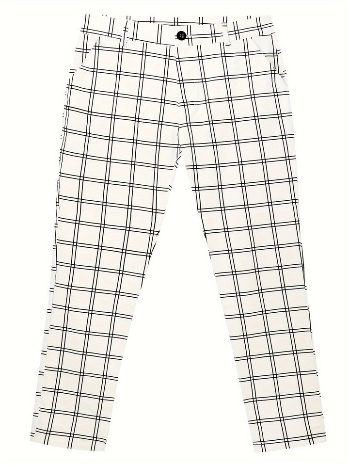 Cormac | Men's Slim Fit Checked Trousers