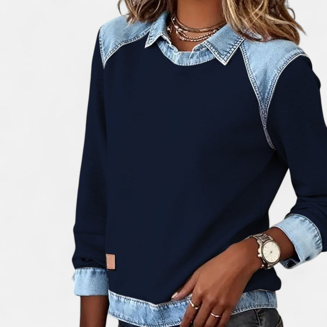 Isla | Women's Two-Tone Collared Jumper