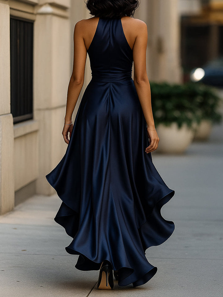 Women's Wrap Maxi Dress V Neck Evening Belted