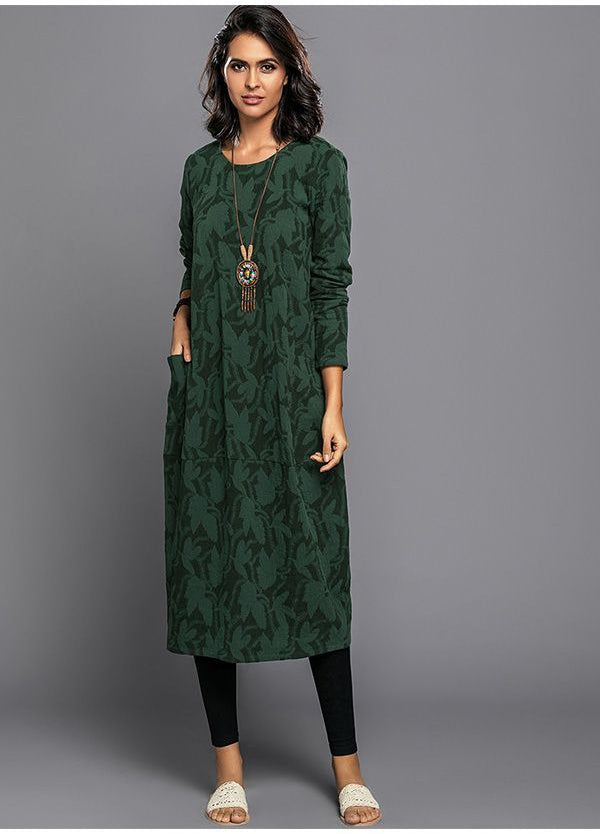 Women's Long Sleeve Floral Midi Dress
