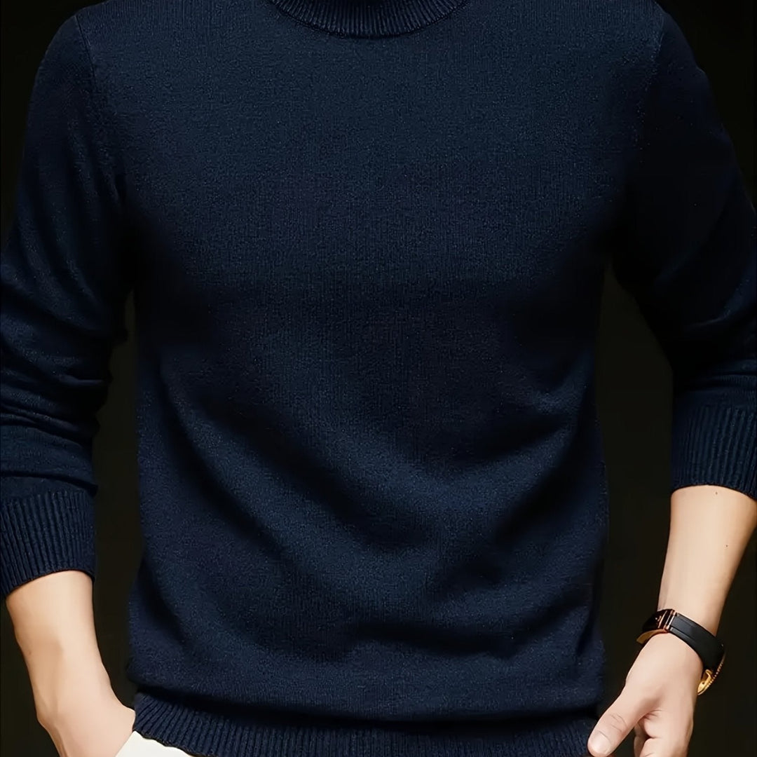 Leon | Men's Slim Fit Mock Neck Knit Jumper