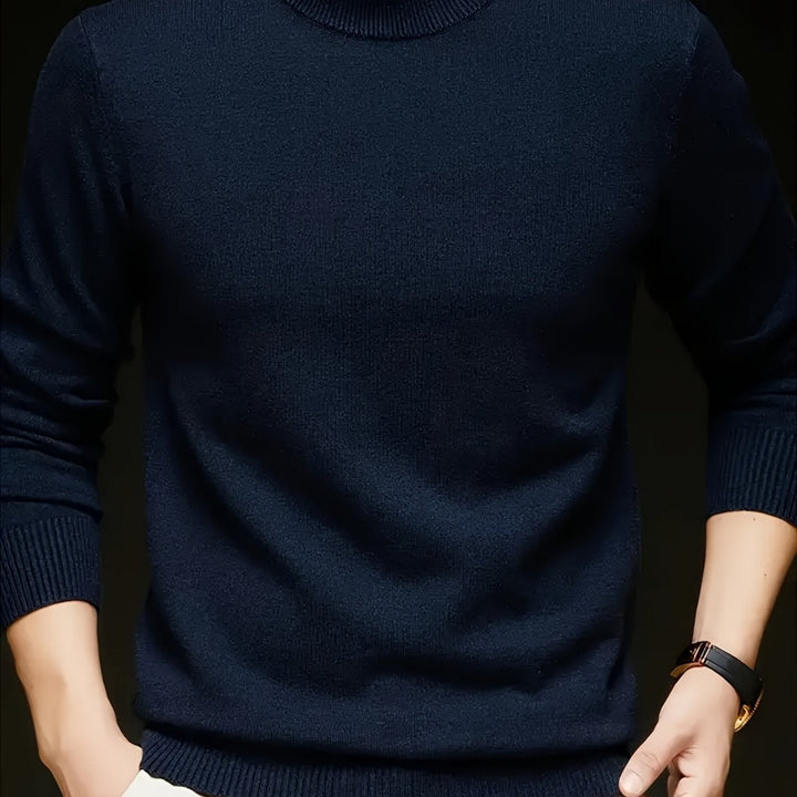 Leon | Men's Slim Fit Mock Neck Knit Jumper