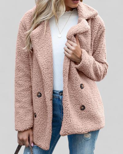 Mavis | Women's Double-Breasted Long Teddy Coat
