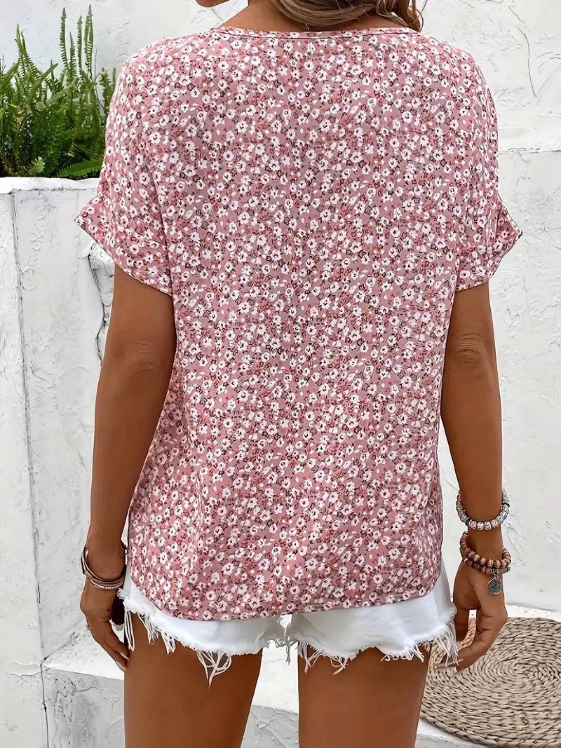 Women's Floral Button-Up Blouse