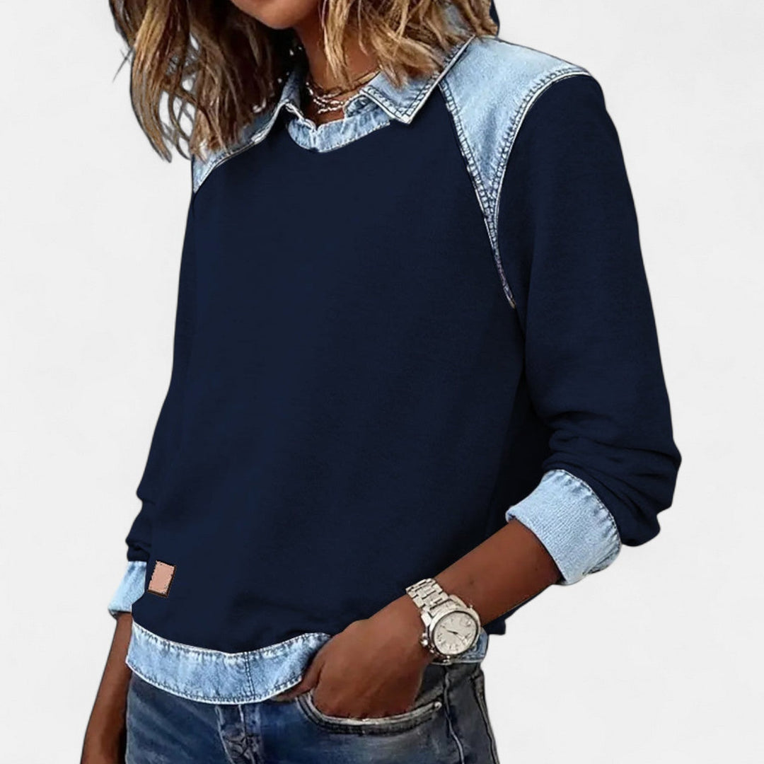 Isla | Women's Two-Tone Collared Jumper