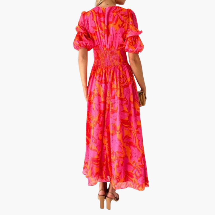 Women's Puff Sleeve Maxi Dress