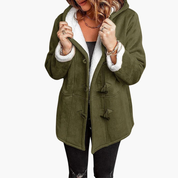 Clementine | Women's Sherpa-Lined Hooded Toggle Coat