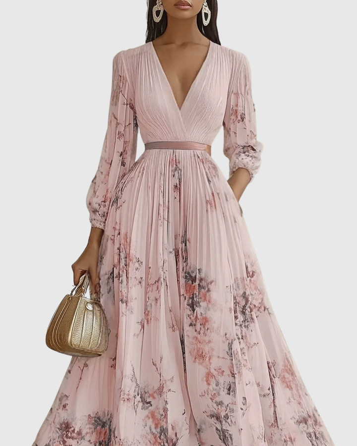 Women's V-Neck Floral Maxi Dress